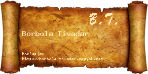 Borbola Tivadar névjegykártya